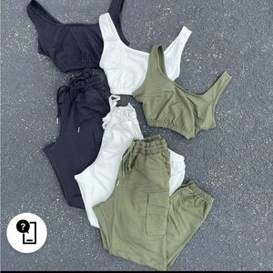 BRAND NEW WITH TAGS ARMY GREEN cargo pant 2 piece set